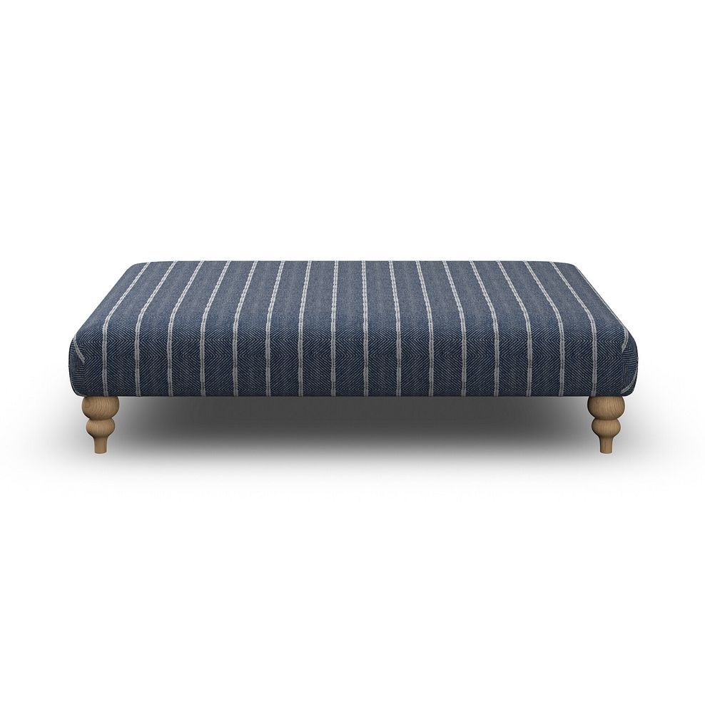 Milldale Grande Patterned Footstool in Sutton Navy Fabric 2