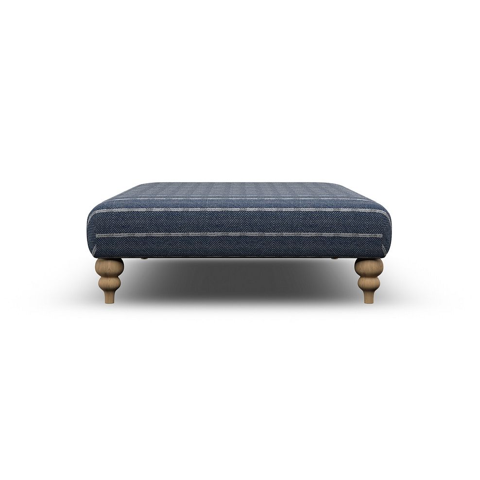 Milldale Grande Patterned Footstool in Sutton Navy Fabric 4