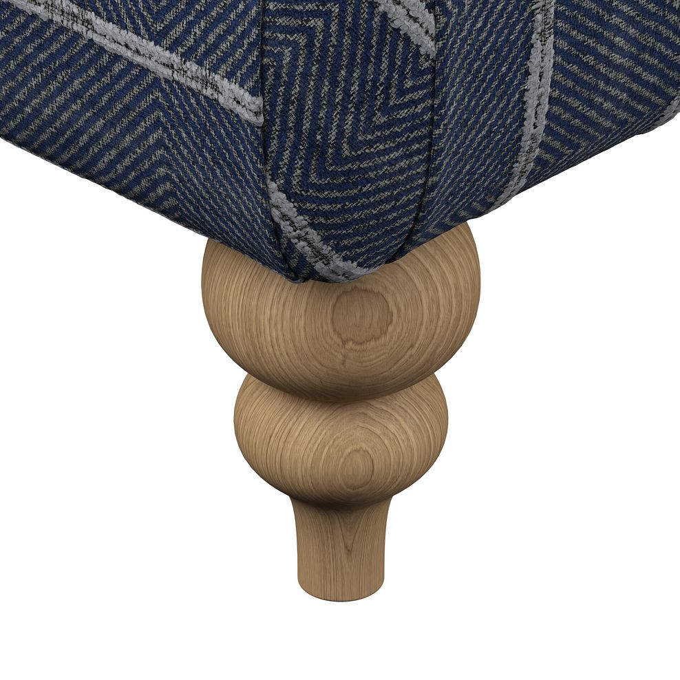 Milldale Grande Patterned Footstool in Sutton Navy Fabric 5