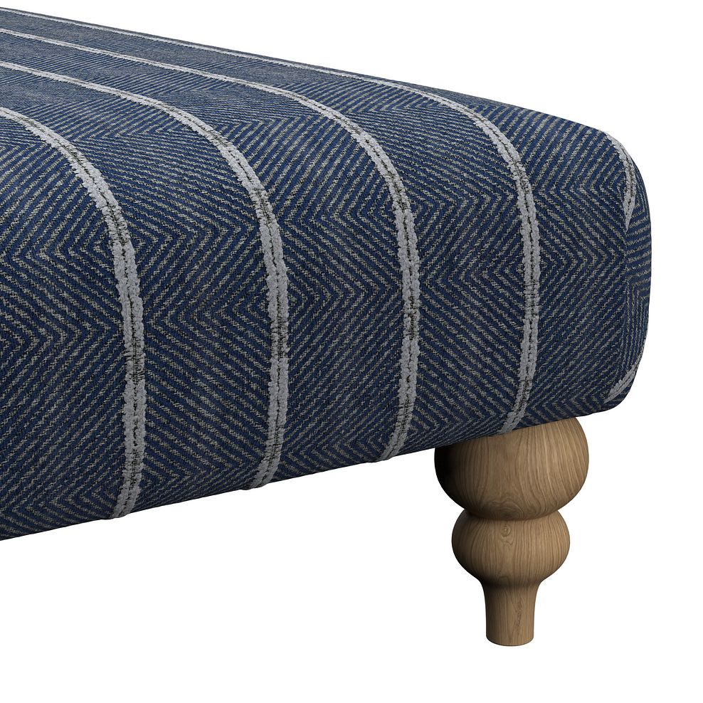 Milldale Grande Patterned Footstool in Sutton Navy Fabric 7