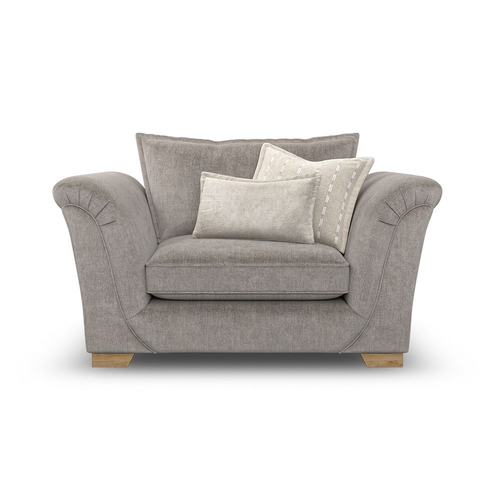 Milldale Loveseat in Garda Acier Fabric with Linen Scatters 2