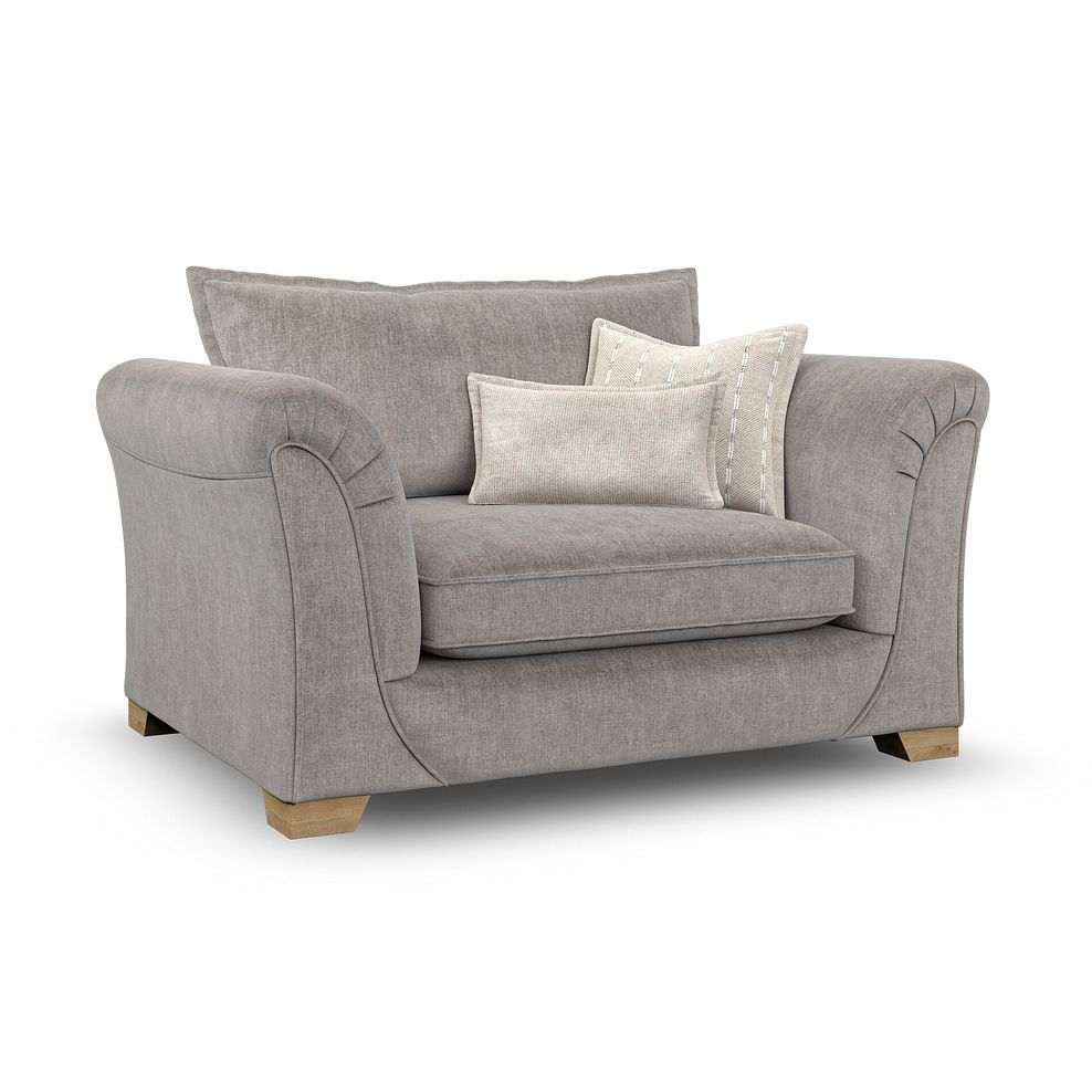 Milldale Loveseat in Garda Acier Fabric with Linen Scatters 3