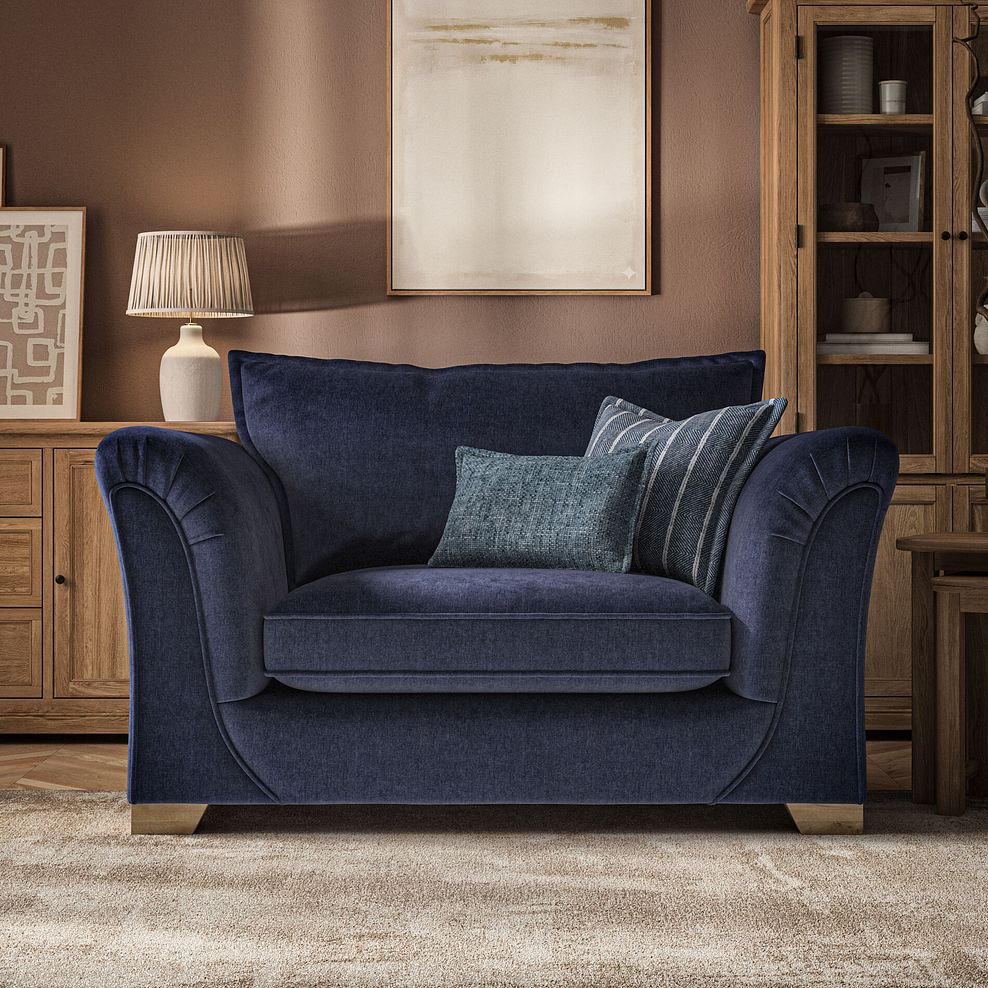 Milldale Loveseat in Garda Atomic Fabric with Navy Scatters 2