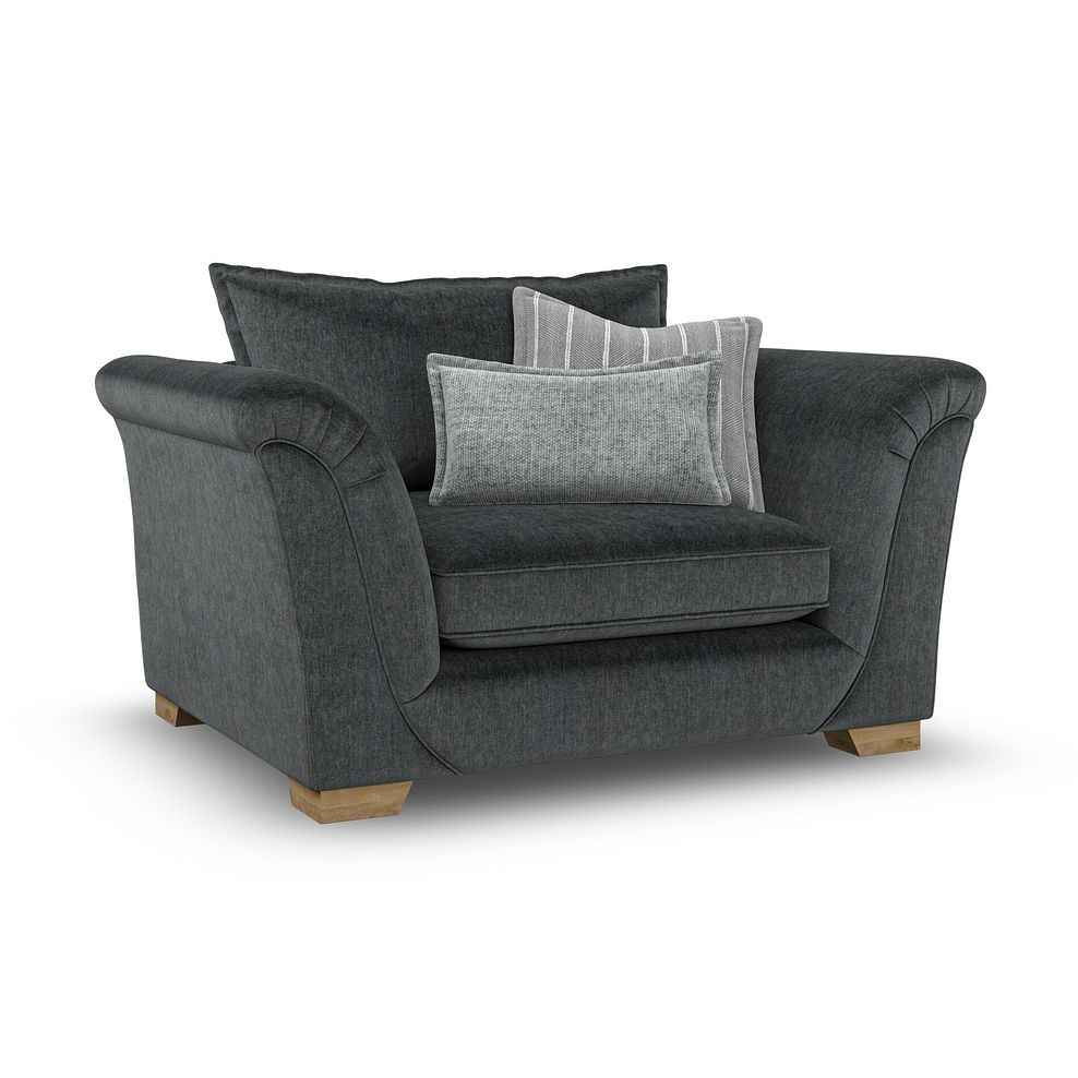 Milldale Loveseat in Garda Carbon Fabric with Grey Scatters 1