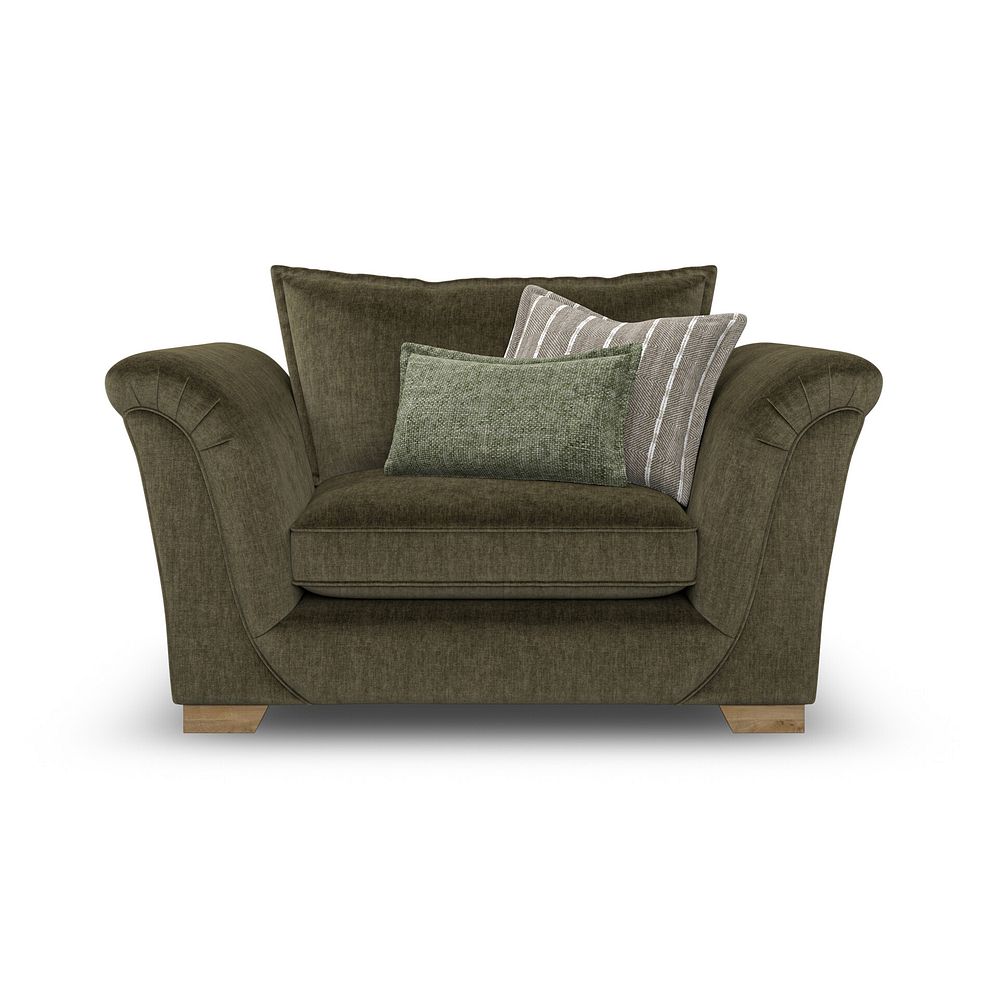 Milldale Loveseat in Garda Seaweed Fabric with Earth Scatters 2