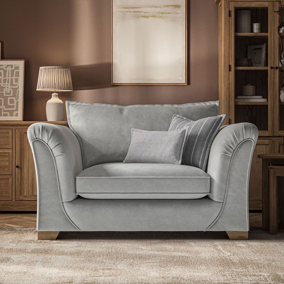 Milldale Loveseat in Garda Showers Fabric with Grey Scatters 2