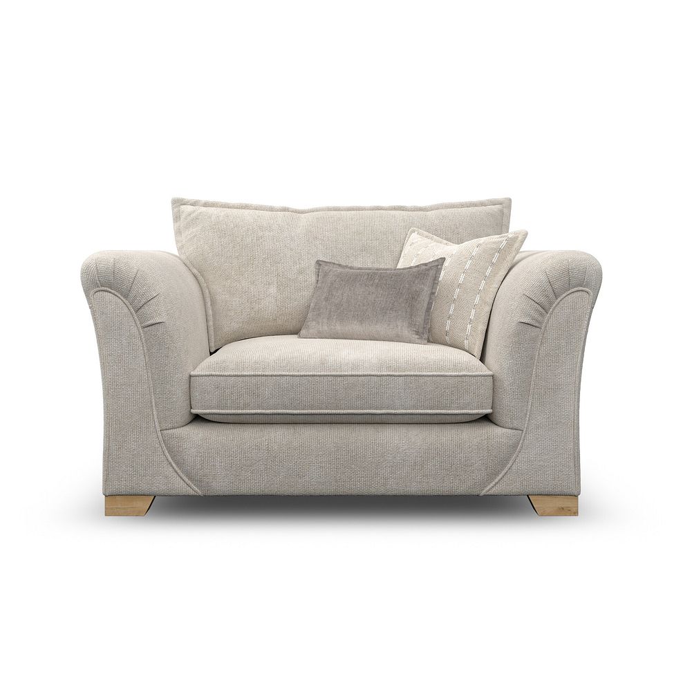 Milldale Loveseat in Milo Cream Fabric with Linen Scatters 4