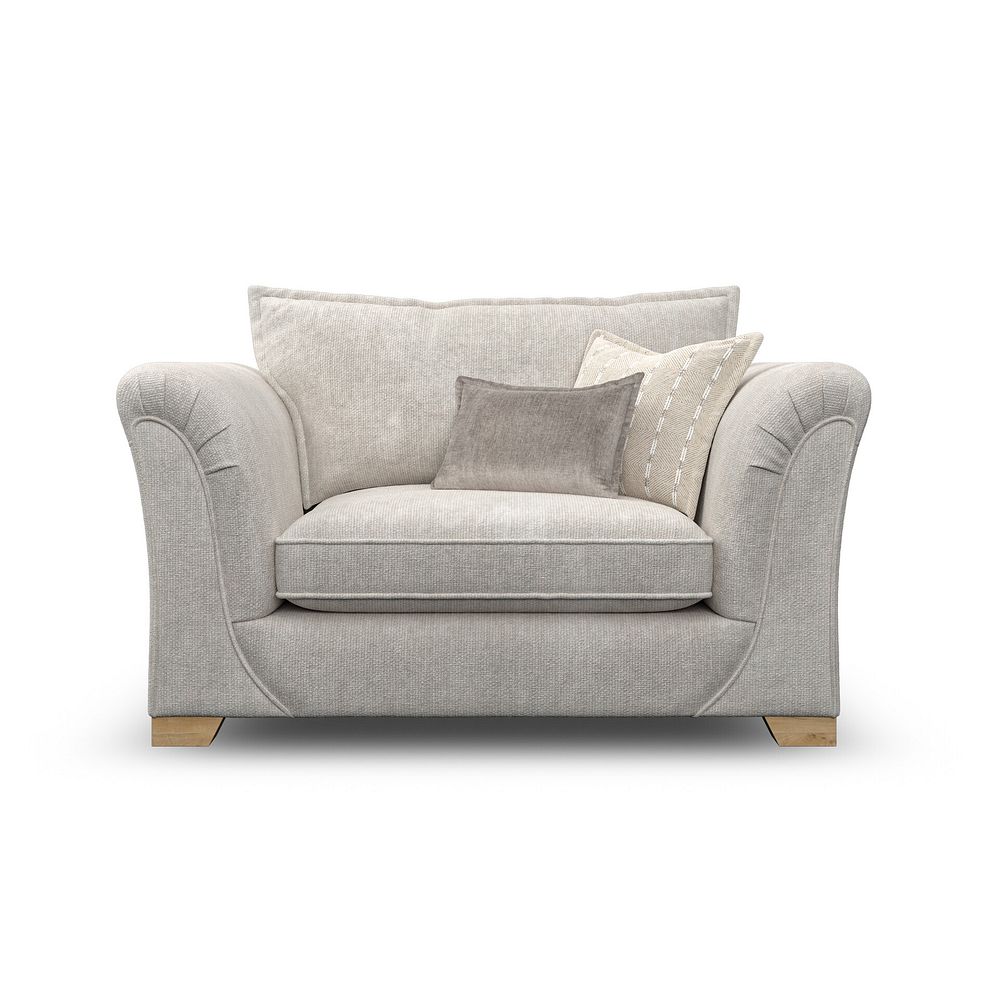 Milldale Loveseat in  Milo Ivory Fabric with Linen Scatters 4