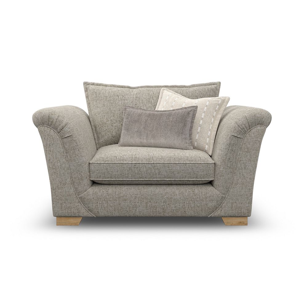 Milldale Loveseat in Milo Mink Fabric with Linen Scatters 2