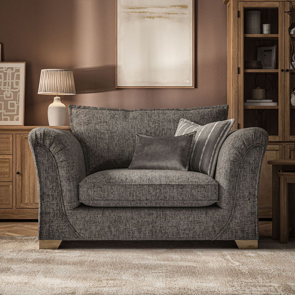 Milldale Loveseat in  Milo Mocha Fabric with Earth Scatters 2