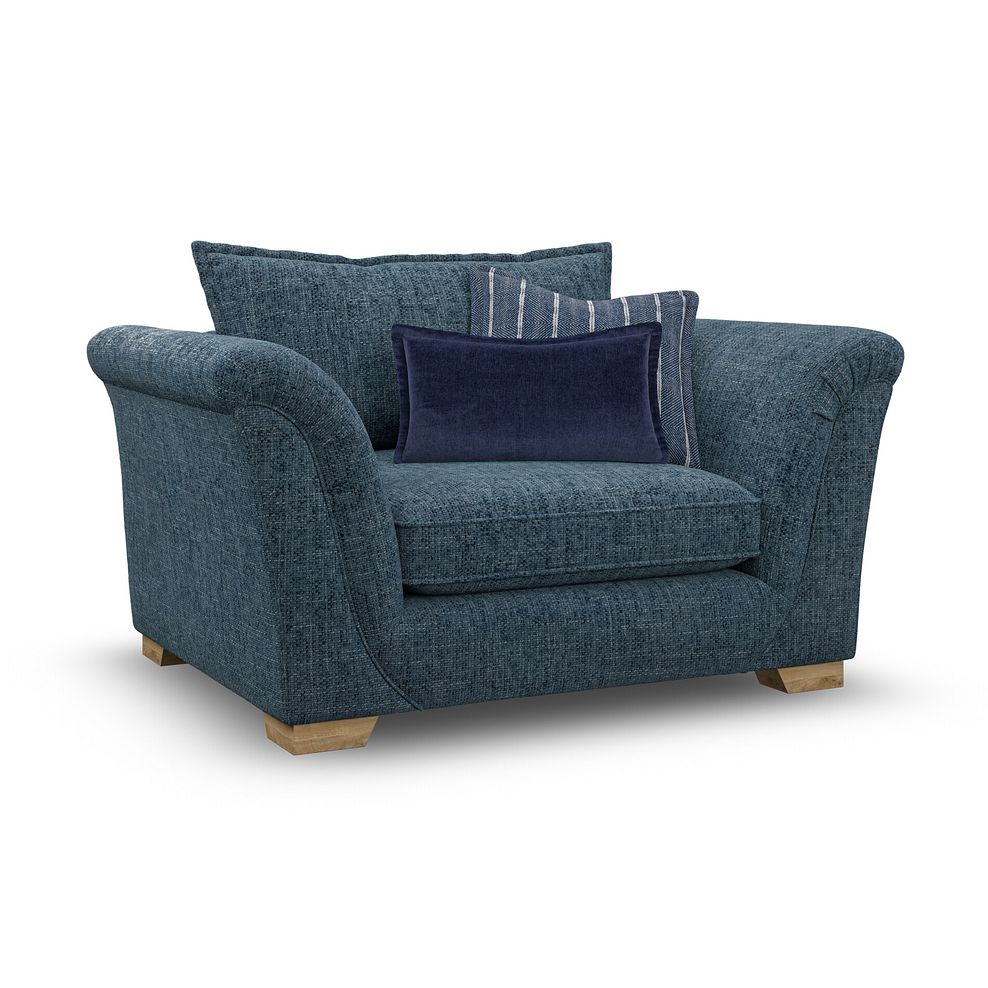 Milldale Loveseat in  Milo Navy Fabric with Navy Scatters 1