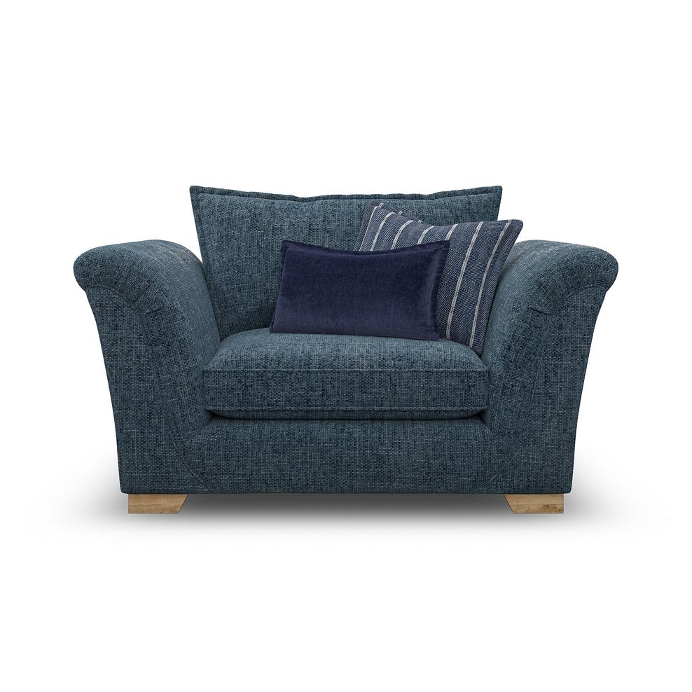 Milldale Loveseat in  Milo Navy Fabric with Navy Scatters 2