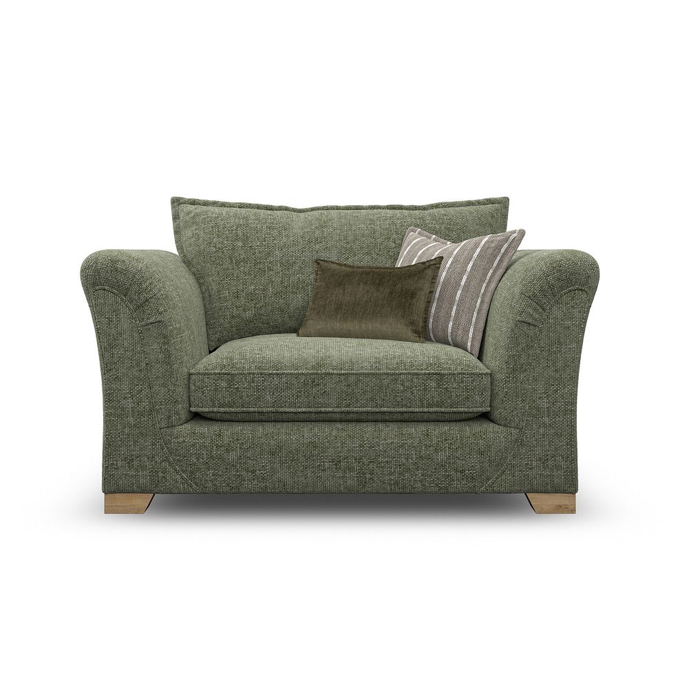 Milldale Loveseat in Milo Olive Fabric with Earth Scatters 4