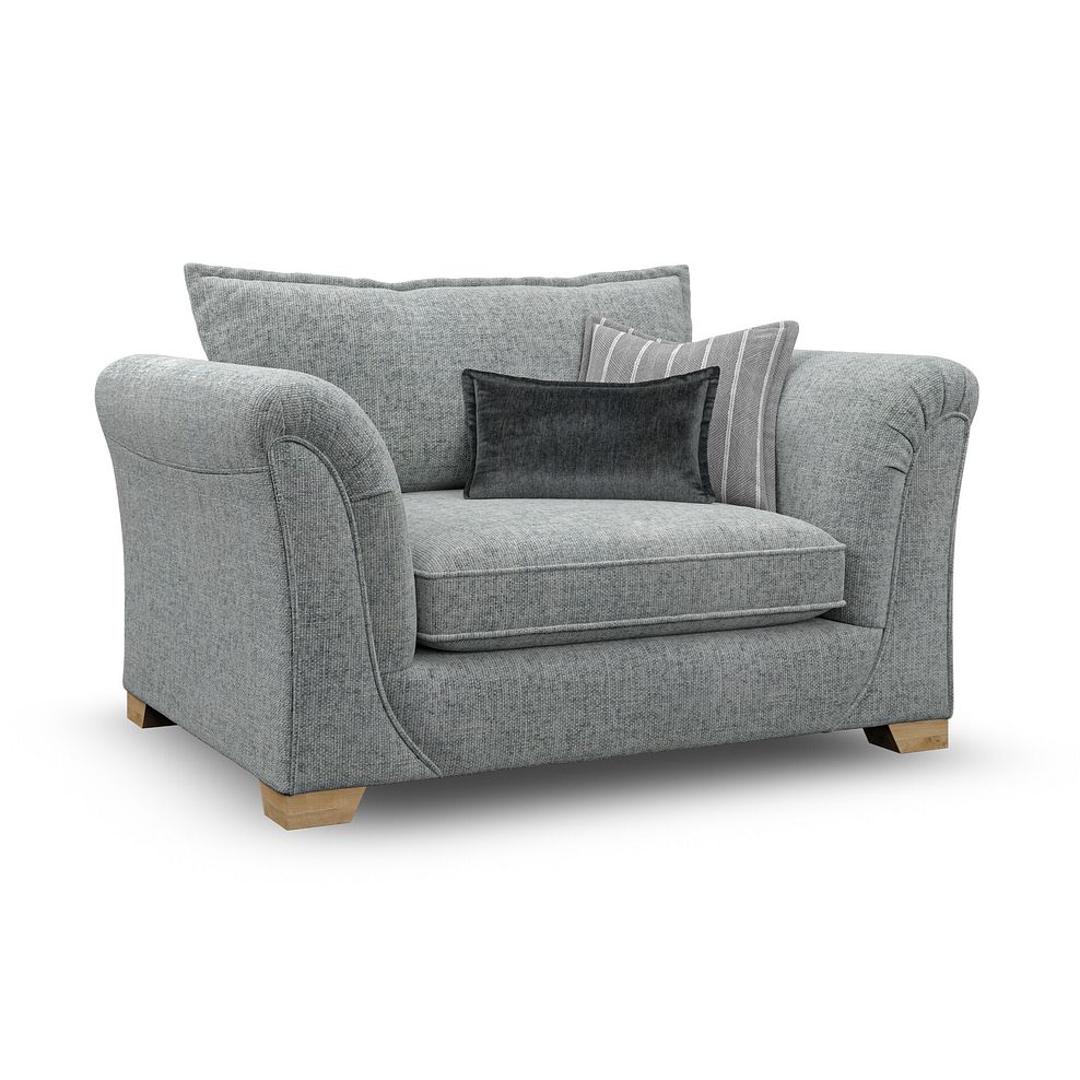 Milldale Loveseat in Milo Pewter Fabric with Grey Scatters 3