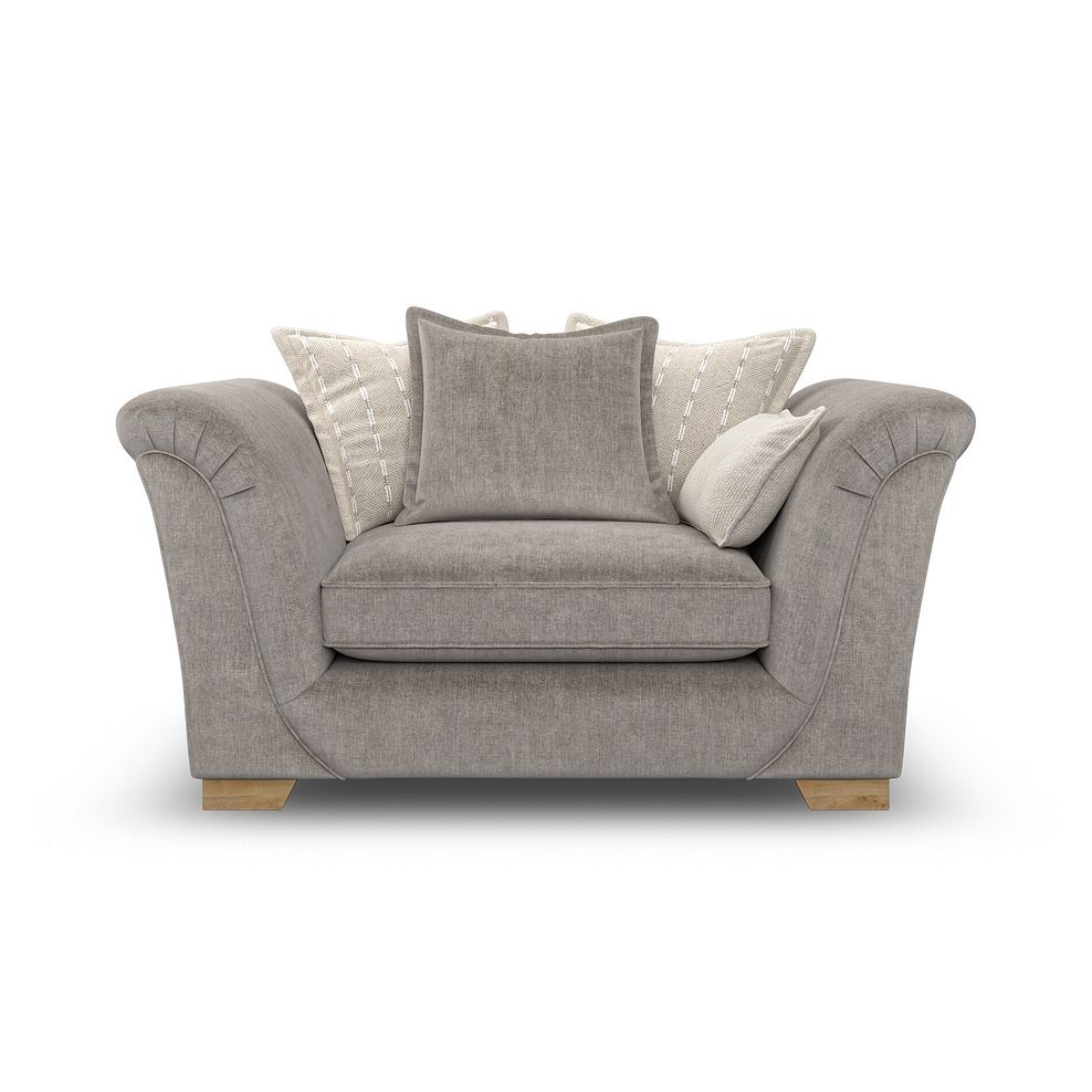 Milldale Pillow Back Loveseat in Garda Acier Fabric with Linen Scatters 2