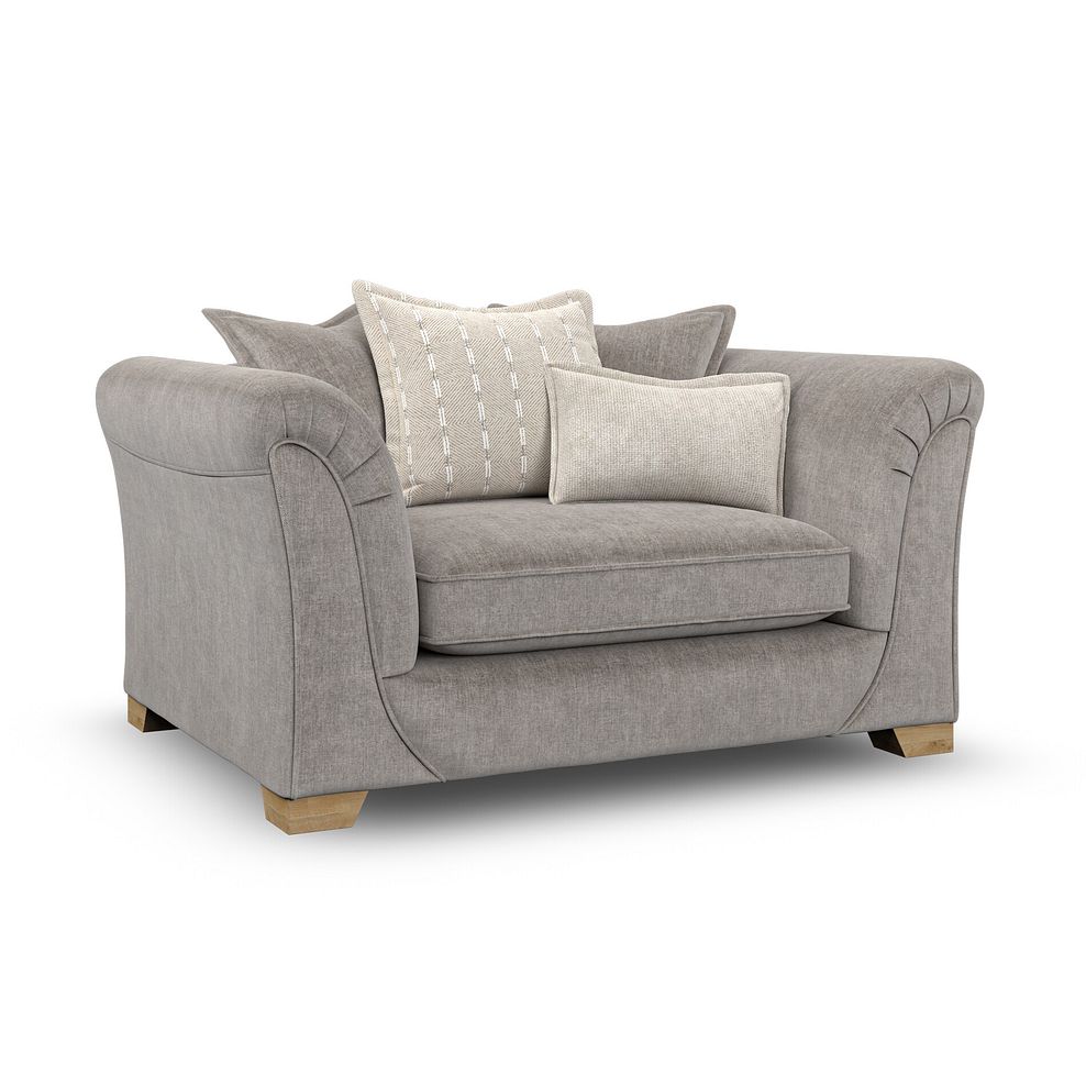 Milldale Pillow Back Loveseat in Garda Acier Fabric with Linen Scatters 3