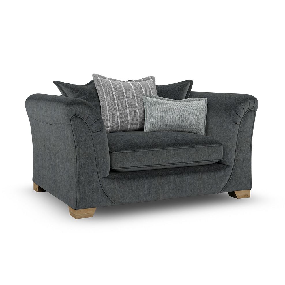 Milldale Pillow Back Loveseat in Garda Carbon Fabric with Grey Scatters 3