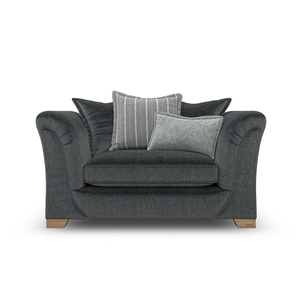 Milldale Pillow Back Loveseat in Garda Carbon Fabric with Grey Scatters 4