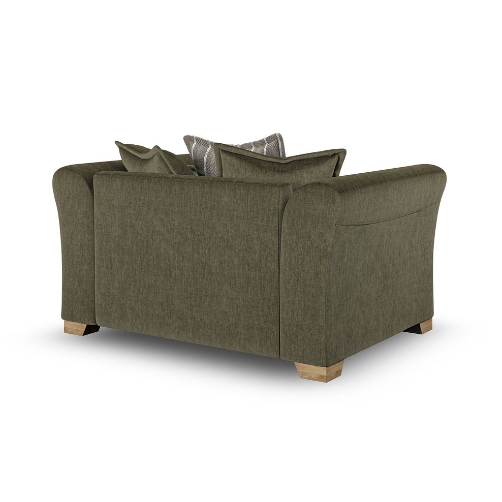 Milldale Pillow Back Loveseat in Garda Seaweed Fabric with Earth Scatters 5