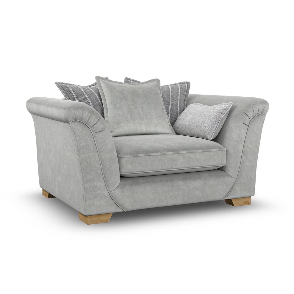 Milldale Pillow Back Loveseat in Garda Showers Fabric with Grey Scatters 1