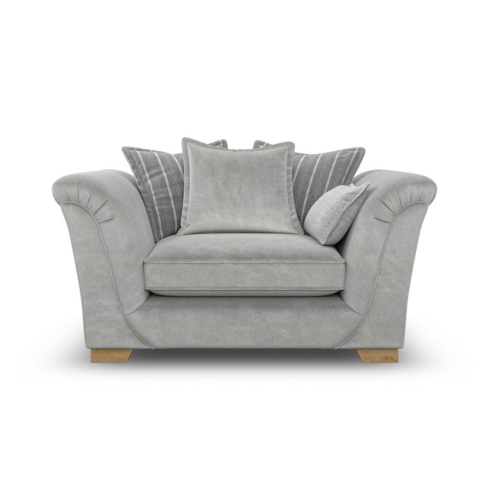 Milldale Pillow Back Loveseat in Garda Showers Fabric with Grey Scatters 2