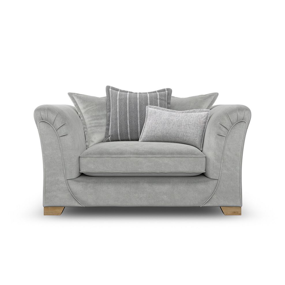 Milldale Pillow Back Loveseat in Garda Showers Fabric with Grey Scatters 4