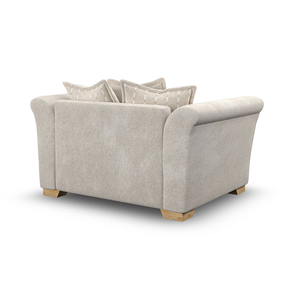 Milldale Pillow Back Loveseat in Milo Cream Fabric with Linen Scatters 3