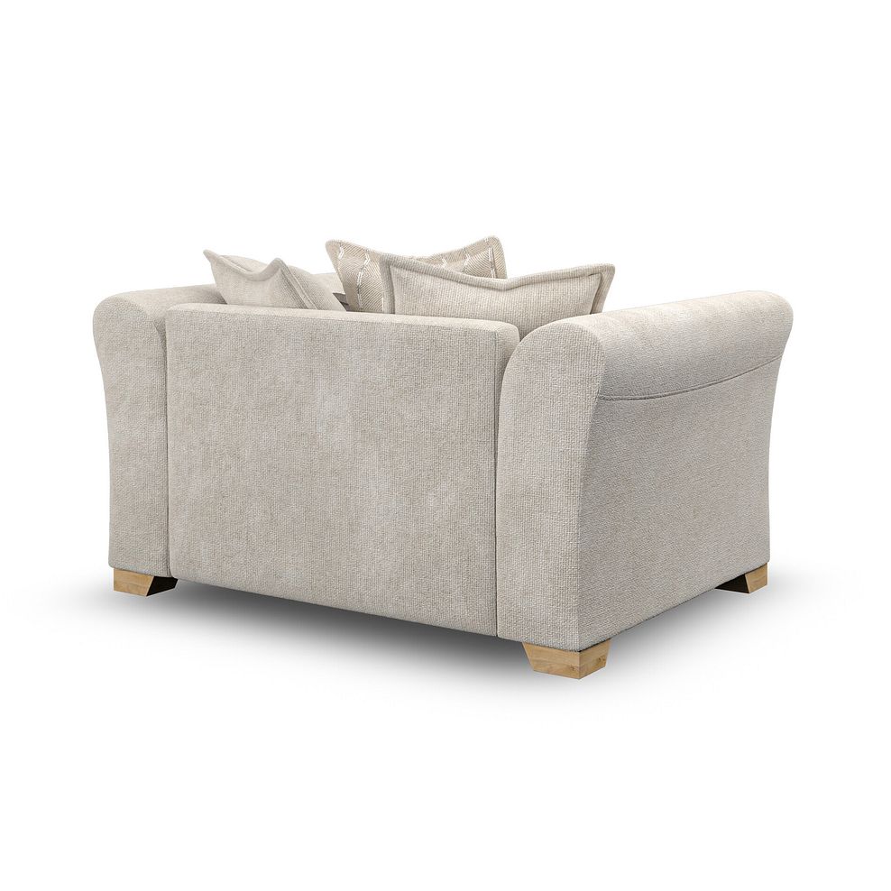 Milldale Pillow Back Loveseat in Milo Cream Fabric with Linen Scatters 4
