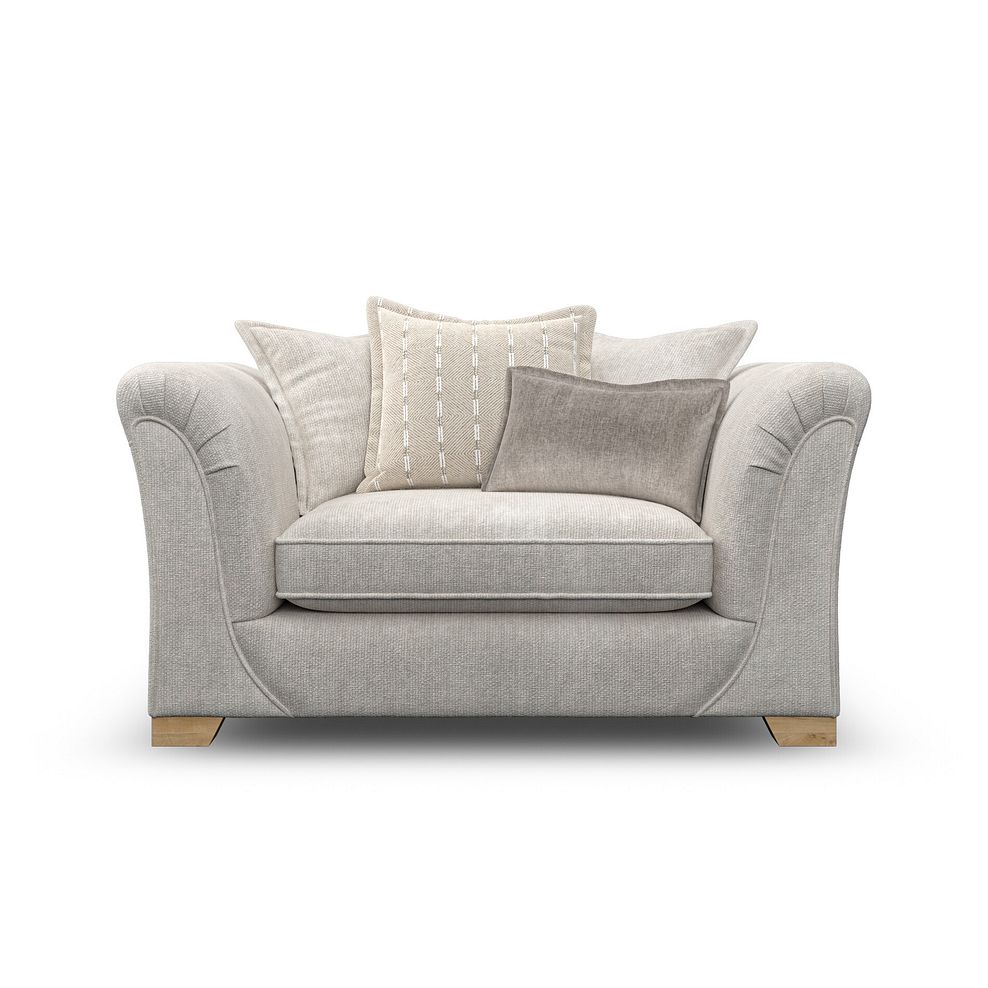 Milldale Pillow Back Loveseat in  Milo Ivory Fabric with Linen Scatters 4