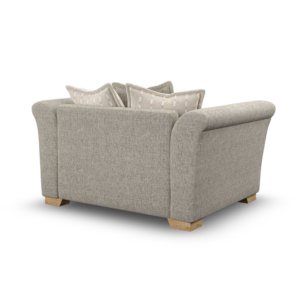 Milldale Pillow Back Loveseat in Milo Mink Fabric with Linen Scatters 3