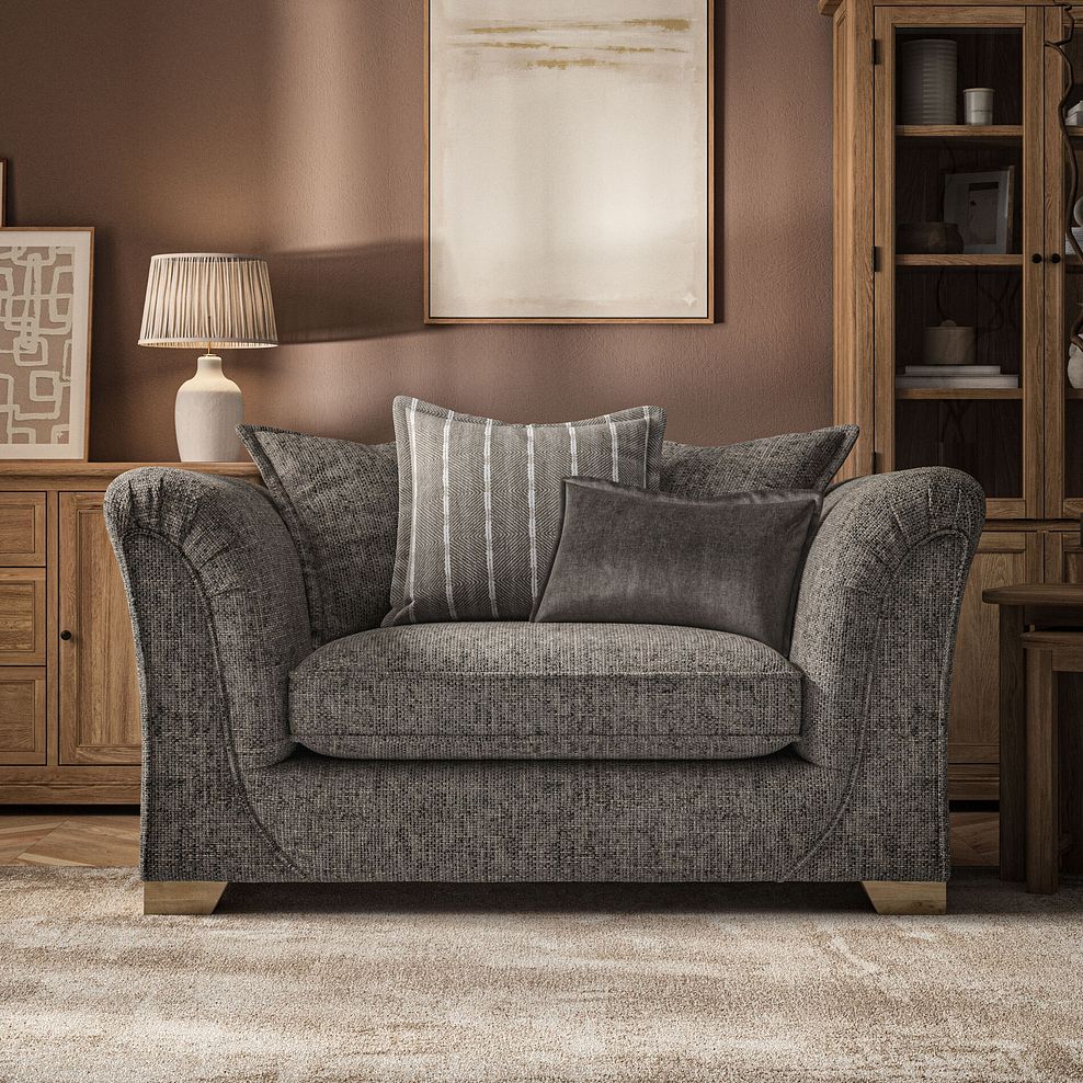 Milldale Pillow Back Loveseat in  Milo Mocha Fabric with Earth Scatters 2