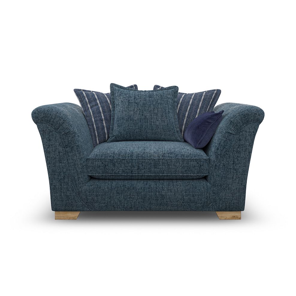Milldale Pillow Back Loveseat in  Milo Navy Fabric with Navy Scatters 2