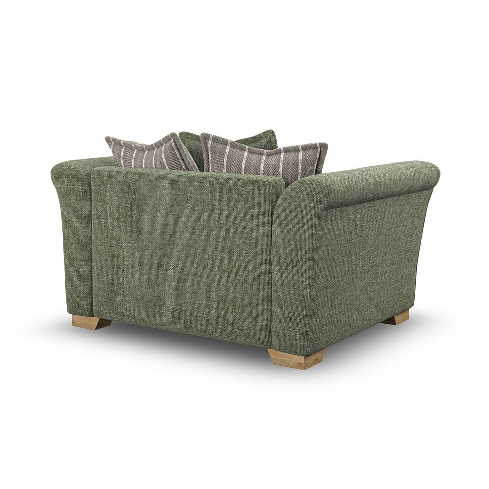 Milldale Pillow Back Loveseat in Milo Olive Fabric with Earth Scatters 3