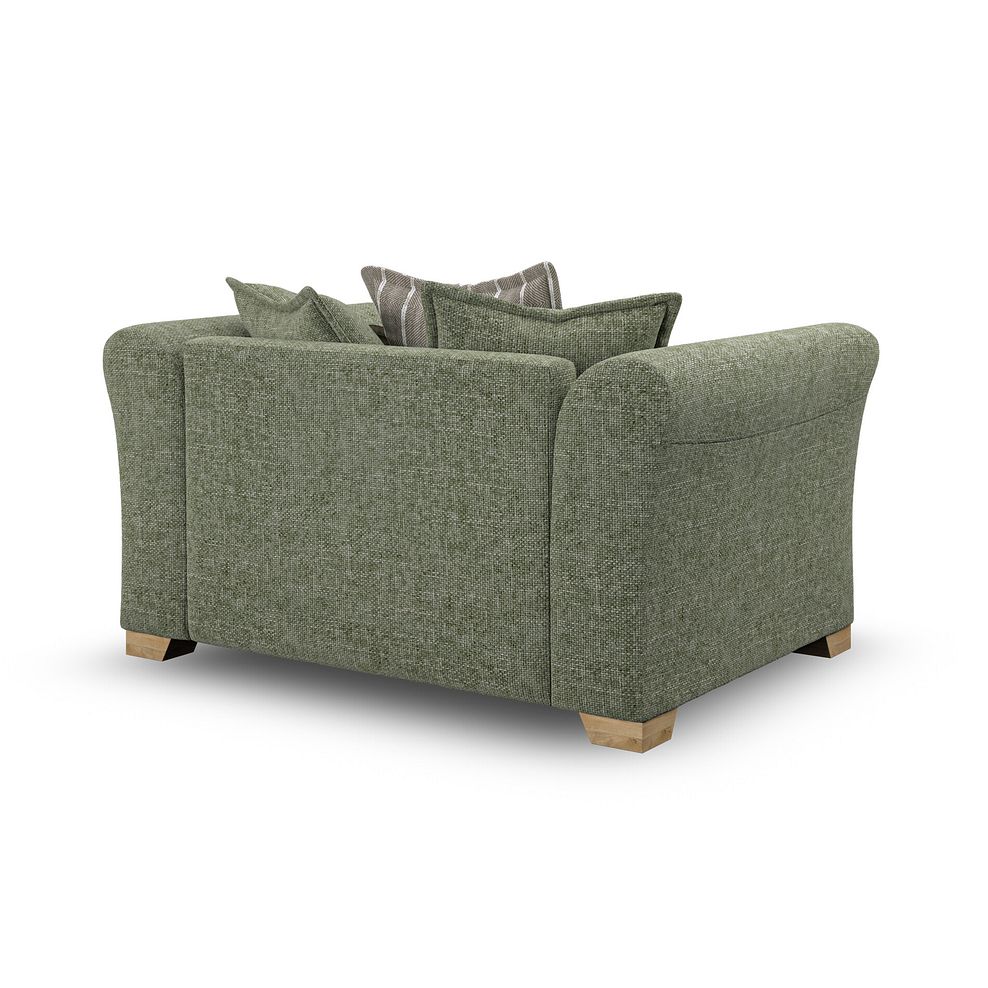 Milldale Pillow Back Loveseat in Milo Olive Fabric with Earth Scatters 5