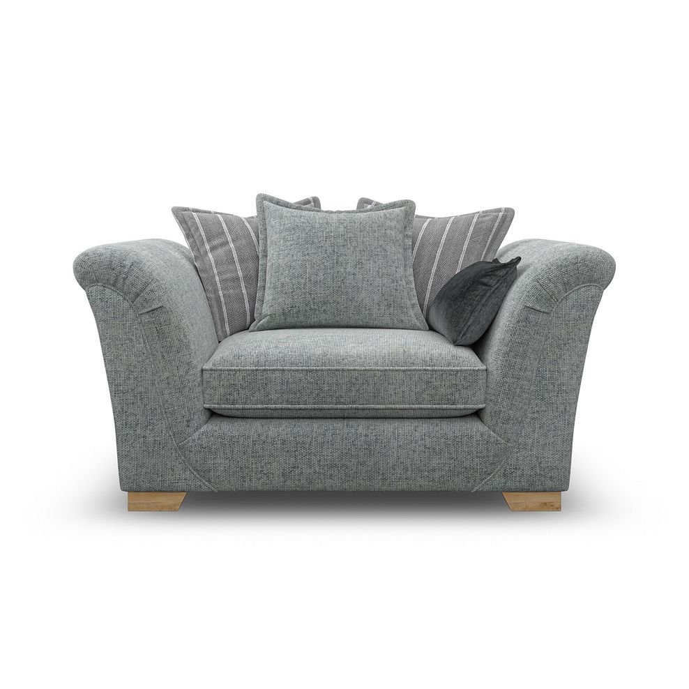 Milldale Pillow Back Loveseat in Milo Pewter Fabric with Grey Scatters 2