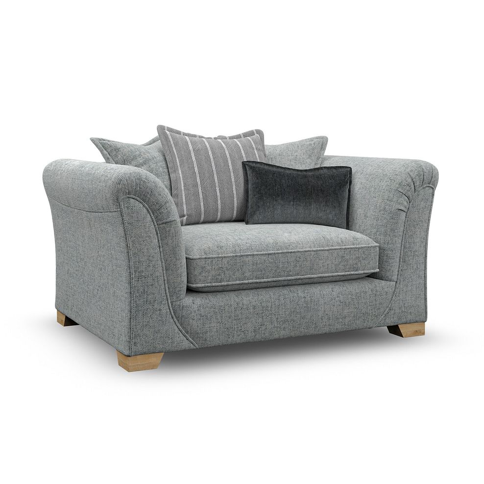 Milldale Pillow Back Loveseat in Milo Pewter Fabric with Grey Scatters 3