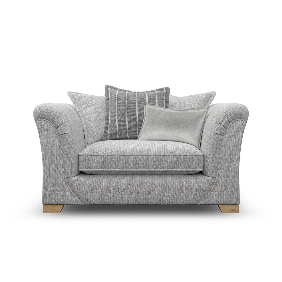 Milldale Pillow Back Loveseat in Milo Silver Fabric with Grey Scatters 4