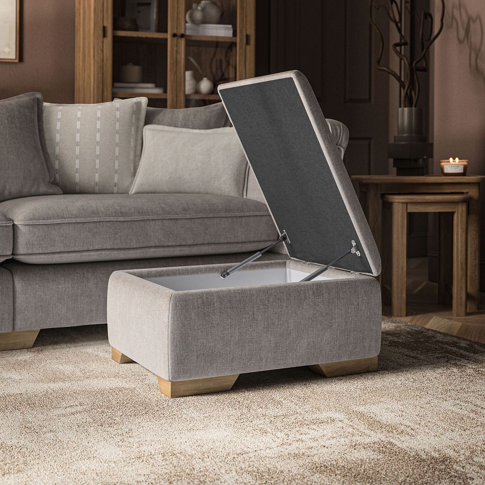 Milldale Storage Footstool in Garda Acier Fabric 2