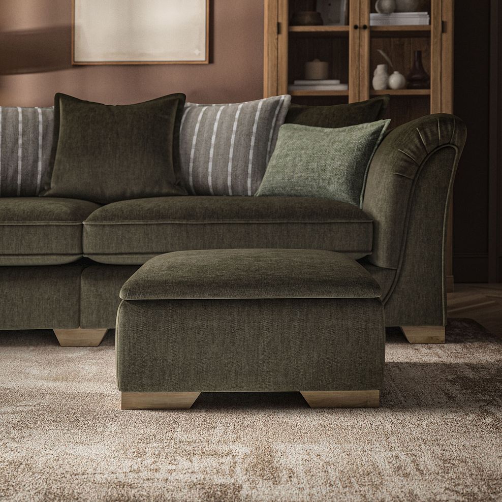 Milldale Storage Footstool in Garda Seaweed Fabric 3
