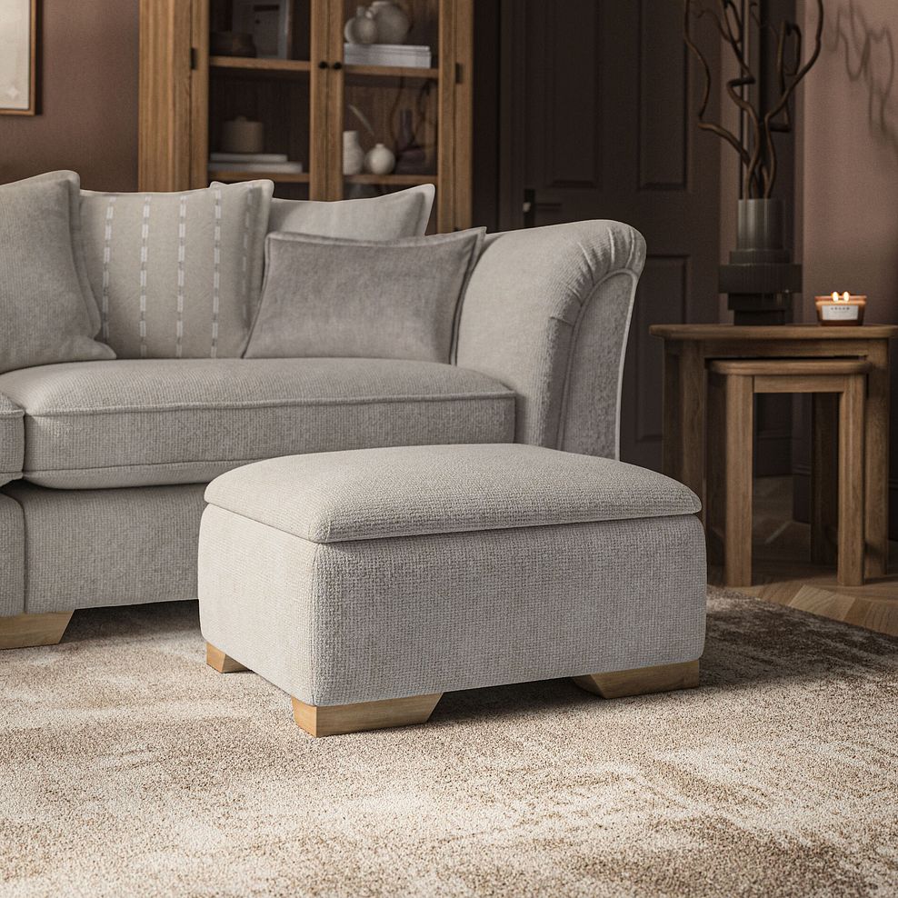 Milldale Storage Footstool in Milo Cream Fabric 1