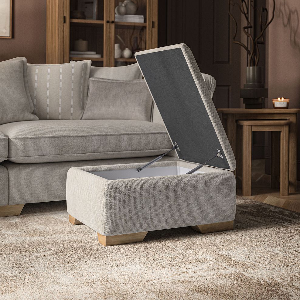 Milldale Storage Footstool in Milo Cream Fabric 2