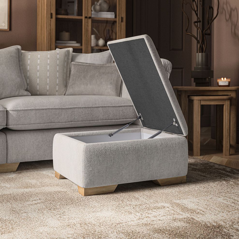 Milldale Storage Footstool in Milo Ivory Fabric 2