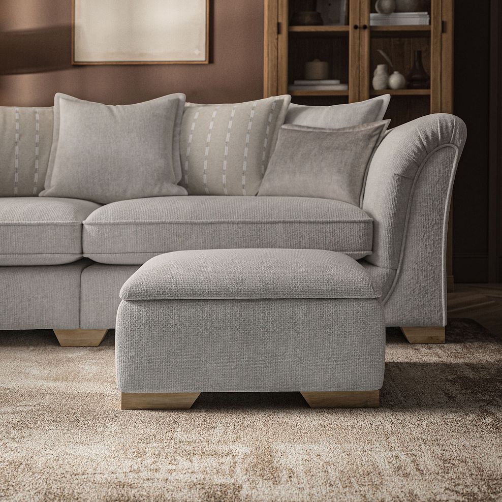 Milldale Storage Footstool in Milo Ivory Fabric 3