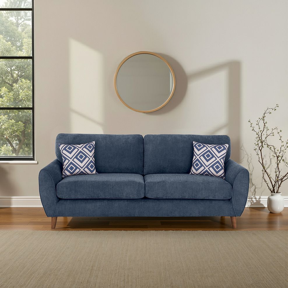 Milner 4 Seater Sofa in Denim Fabric 1