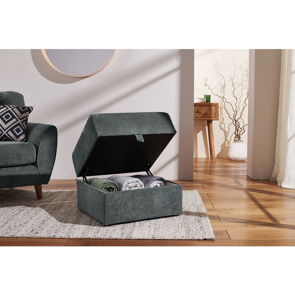 Milner Storage Footstool in Granite Fabric 2
