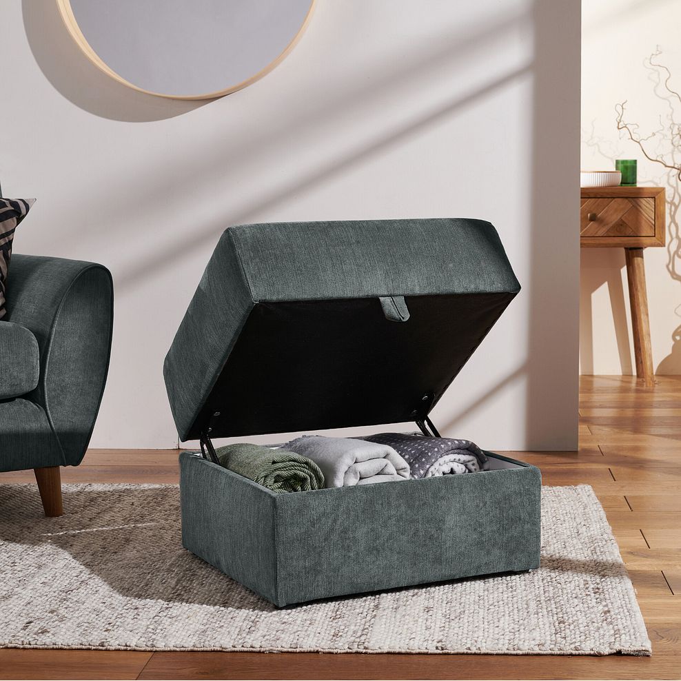 Milner Storage Footstool in Granite Fabric 2