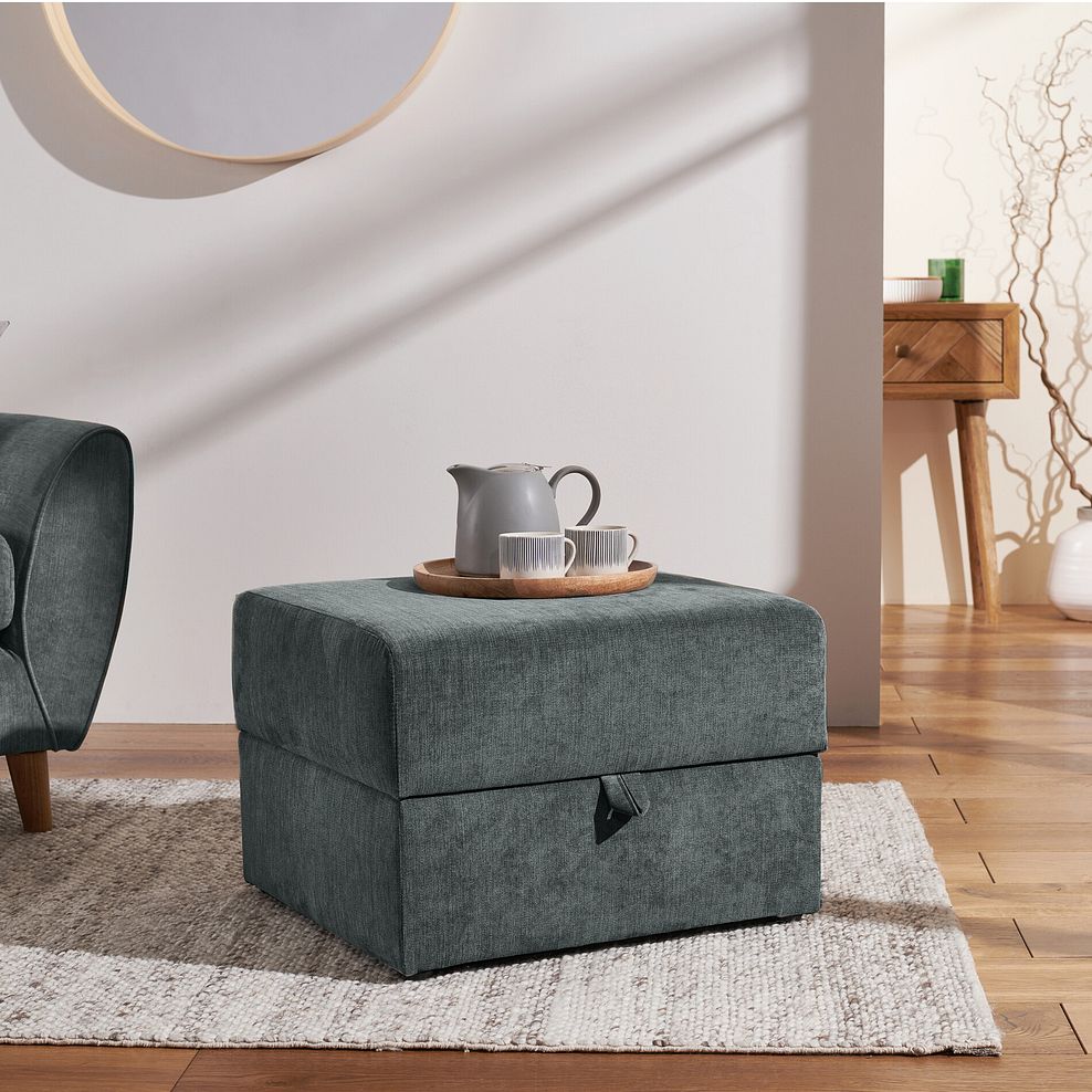 Milner Storage Footstool in Granite Fabric 1