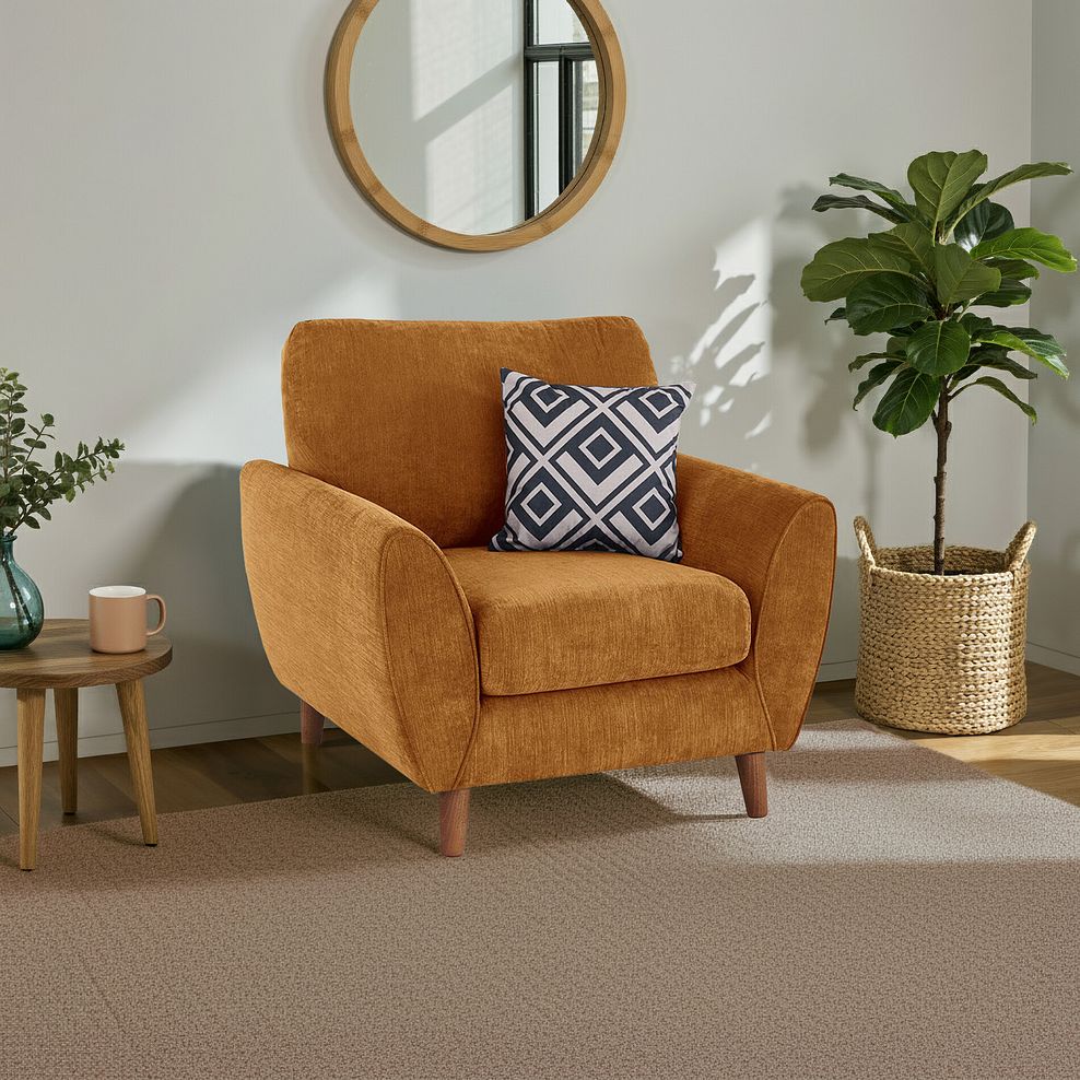 Milner Armchair in Mustard Fabric 1