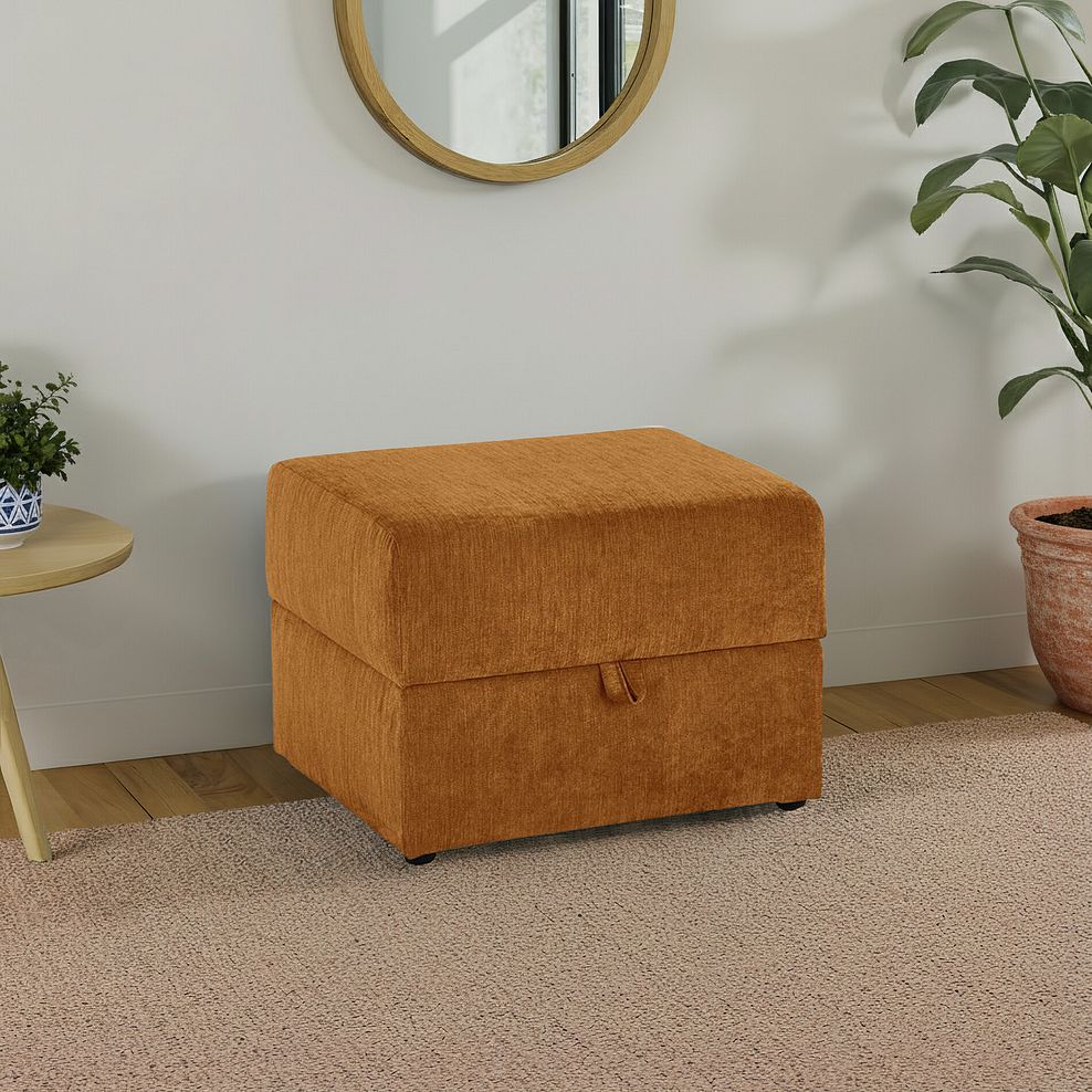 Milner Storage Footstool in Mustard Fabric 1