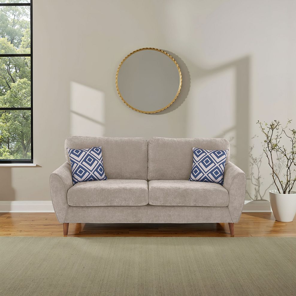 Milner 3 Seater Sofa in Stone Fabric 1